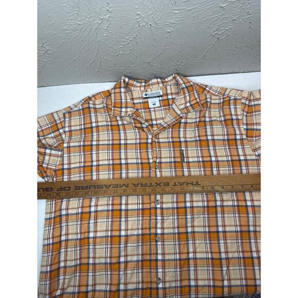 Columbia Shirt Mens Beige Orange Tan Casual Button Up Outdoors Size XL - Picture 5 of 5